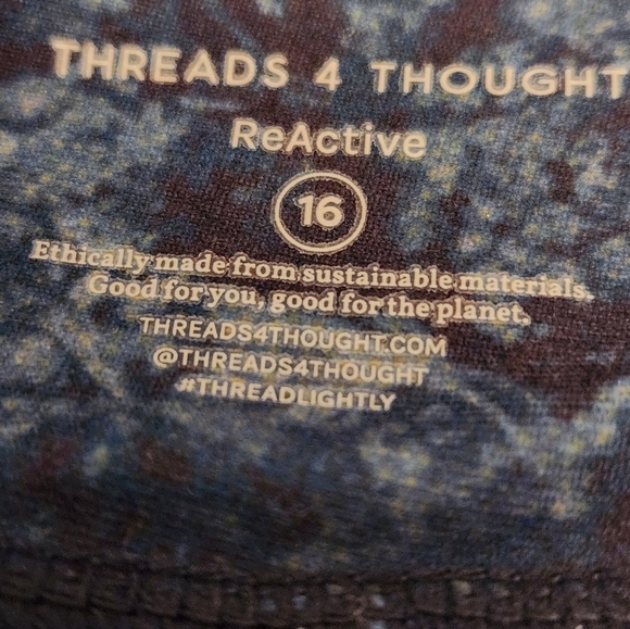 Girl's Threads 4 Thought ReActive Activewear Blue Multi High Rise Leggings - Picture 5 of 7